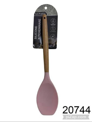 Imagen de PALA DE SILICONA MANGO MADERA 32CM ROSA 4.26